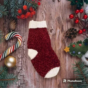 Red Velvet‎ Christmas Stockings - Handmade Stockings - Farmhouse Stockings